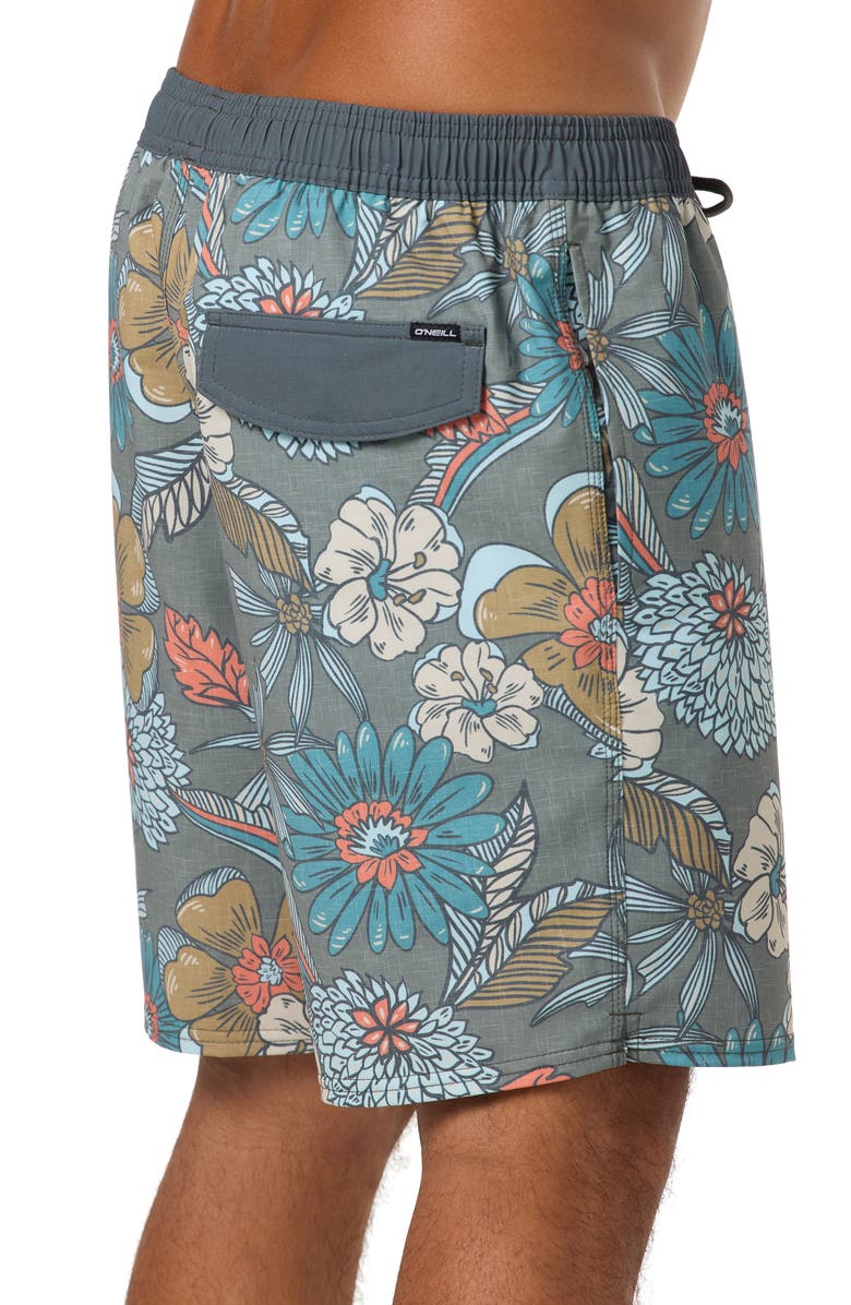 O'Neill Hermosa Swim Trunks, Alternate, color, Mulled Basil