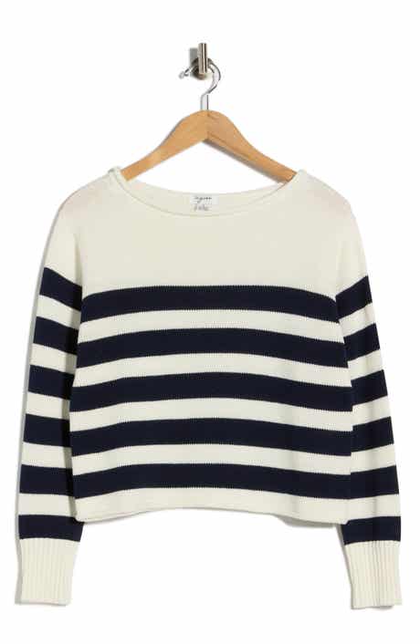 Vigoss Stripe Boat Neck Sweater