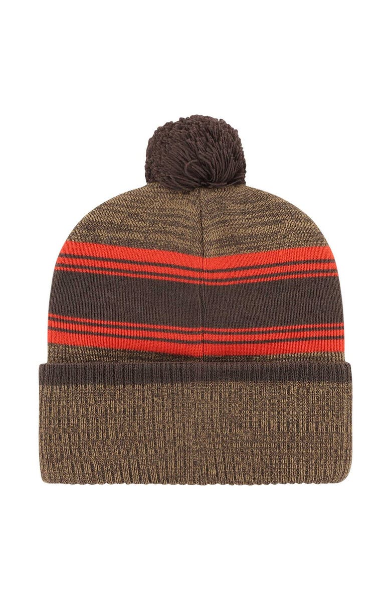 '47 Men's '47 Brown Cleveland Browns Fadeout Cuffed Knit Hat with Pom, Alternate, color, 