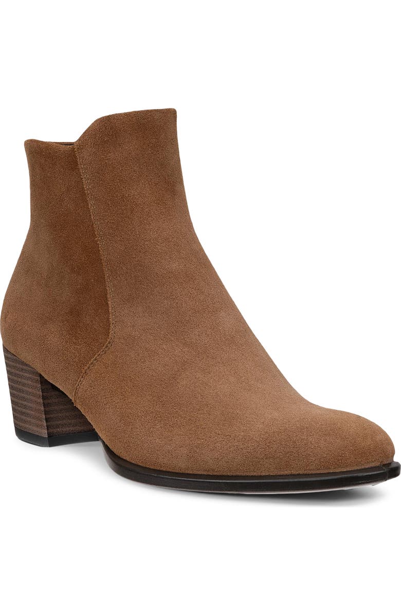 ECCO Shape Stack Heel Bootie, Main, color, Camel