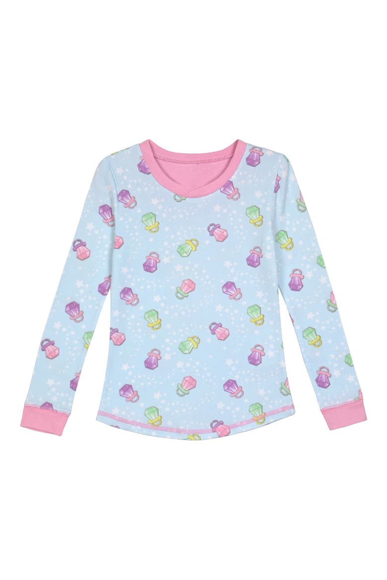 Kids' Tight Fit Long Pajamas & Scrunchie Set, Alternate, color, BLUE