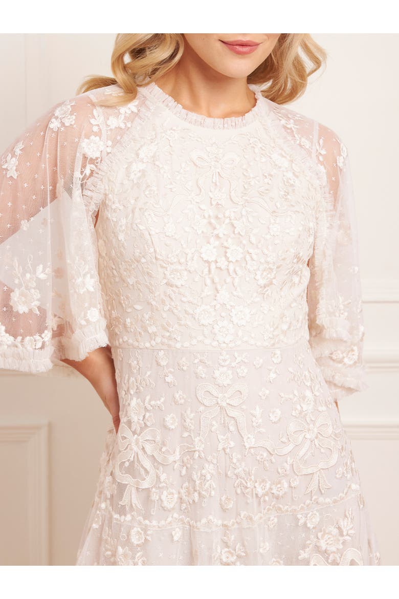 Bonnie Bow Lace Dress, Alternate, color, Cream/Cream