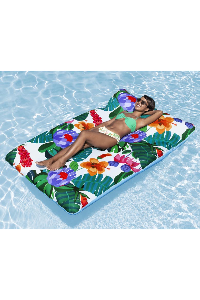 Blissful Drifter XL, 79" Inflatable Pool Lounge with UPF Cover & Headrest, Alternate, color, Multicolored