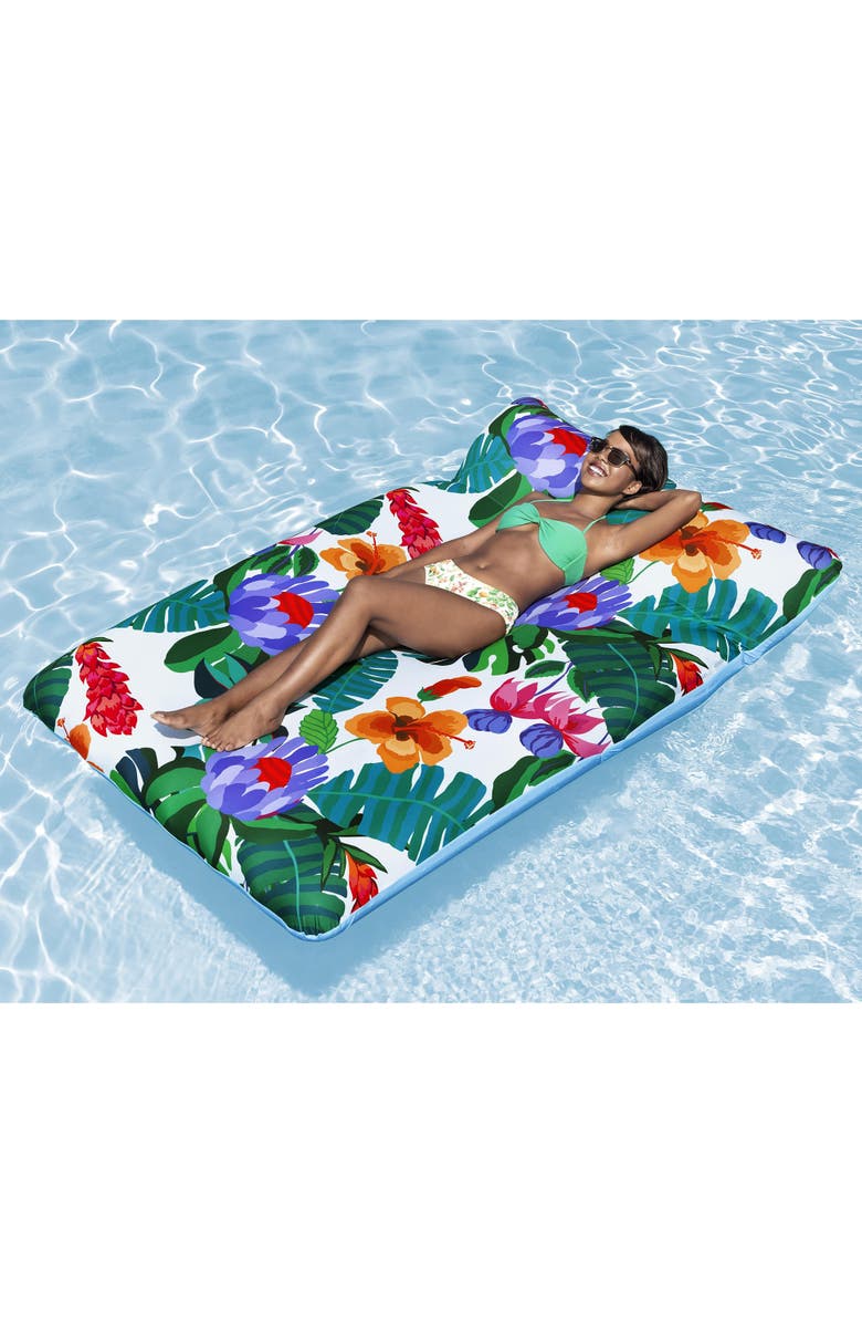 H2OGO! Blissful Drifter XL, 79" Inflatable Pool Lounge with UPF Cover 
Headrest, Alternate, color, Multicolored