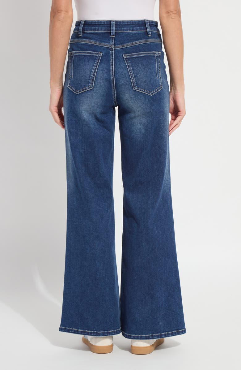 Lysse Iris Flat Front Wide Leg Jeans, Alternate, color, Dark Mid Wash