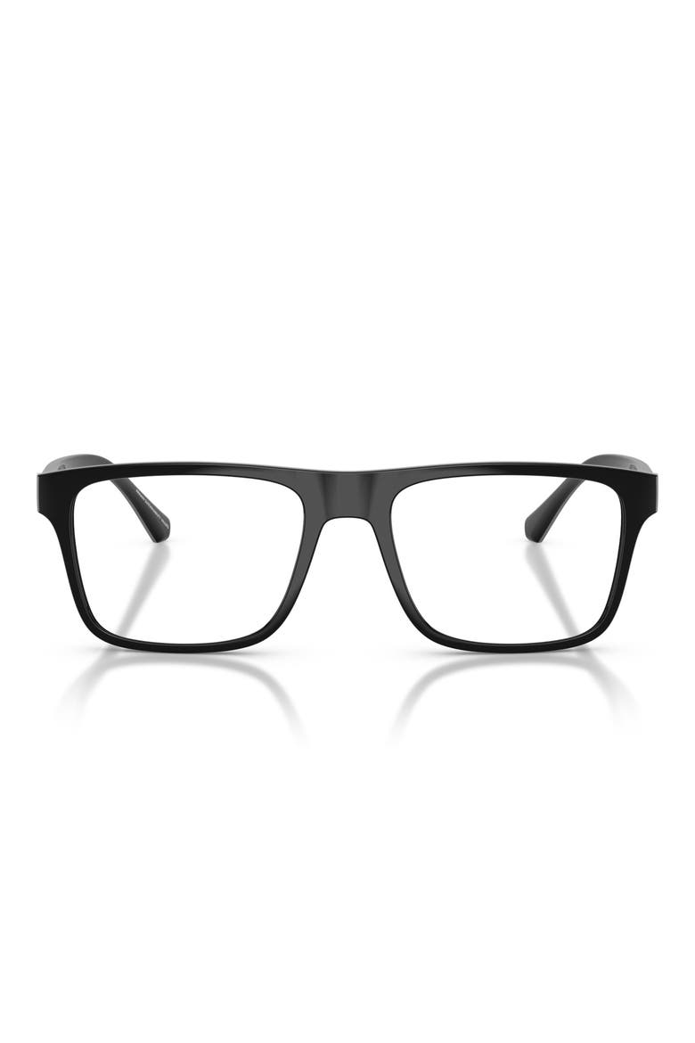 54mm Rectangular Optical Glasses, Main, color, SHINY BLACK / CLEAR