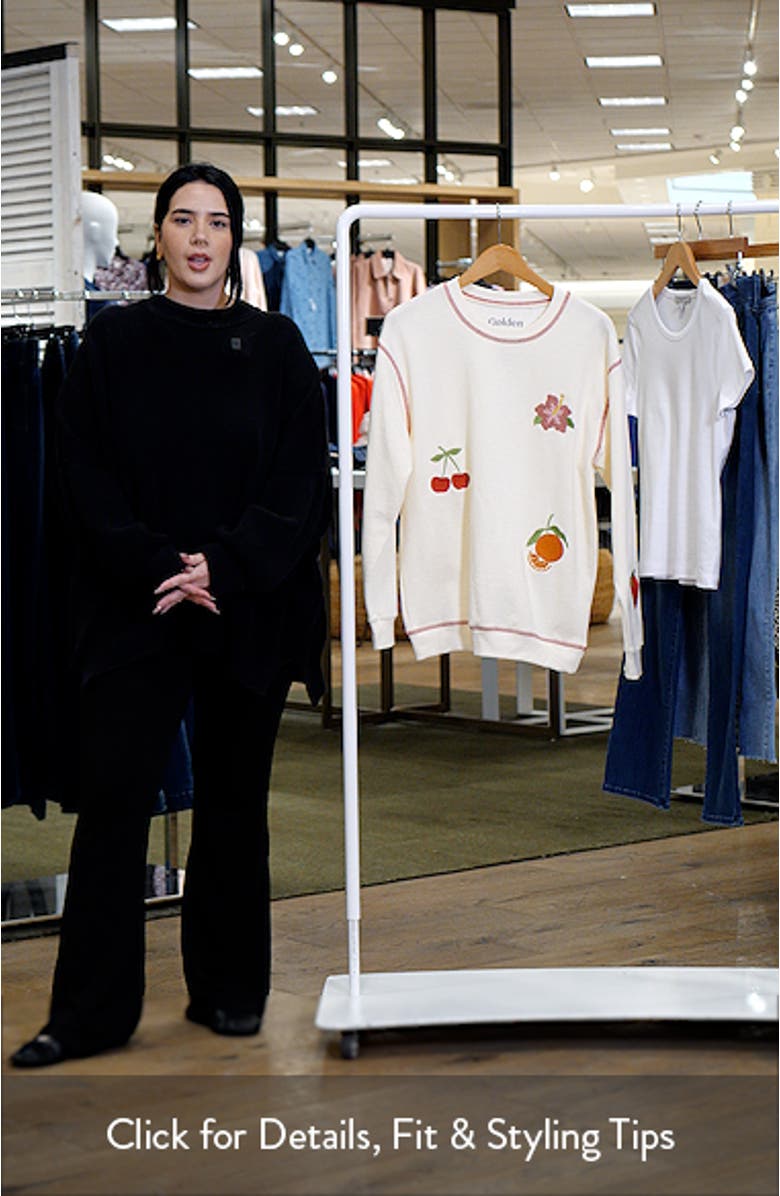 Fruit Embroidery Fleece Sweatshirt, sales video thumbnail