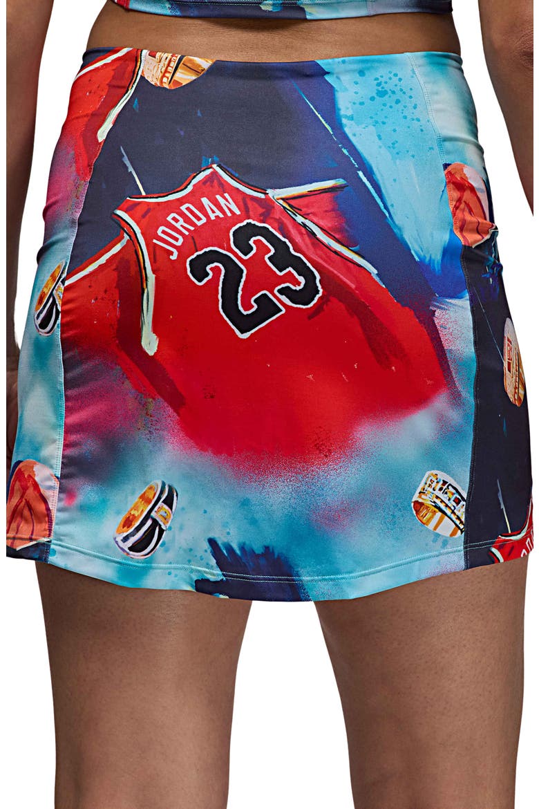 Print Skort, Alternate, color, BLUE
