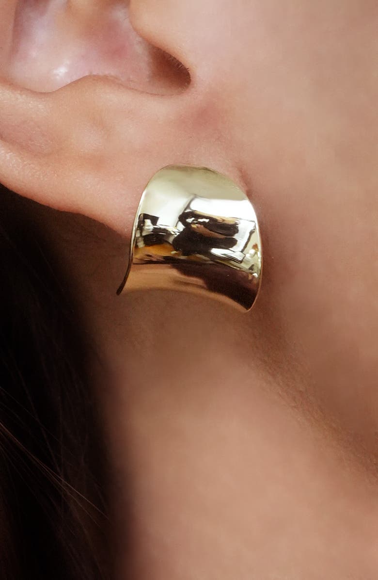 Argento Vivo Sterling Silver Wide Sculptural Hoop Earrings, Alternate, color, Gold