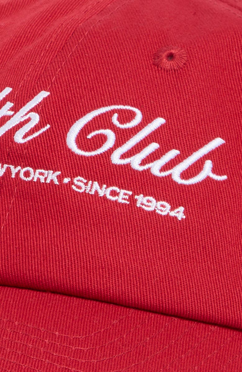 Sporty & Rich Plaza Cotton Twill Baseball Cap, Alternate, color, Crimson