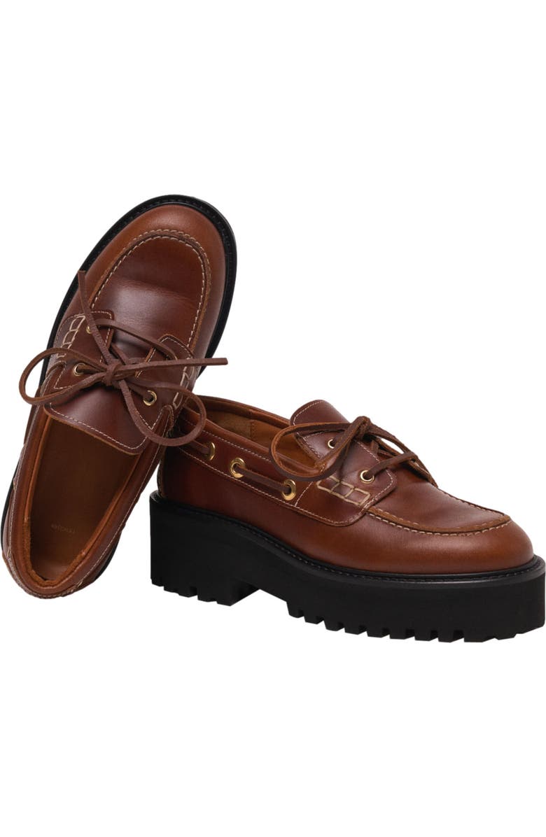maje Boat shoes with chunky sole, Alternate, color, Brown