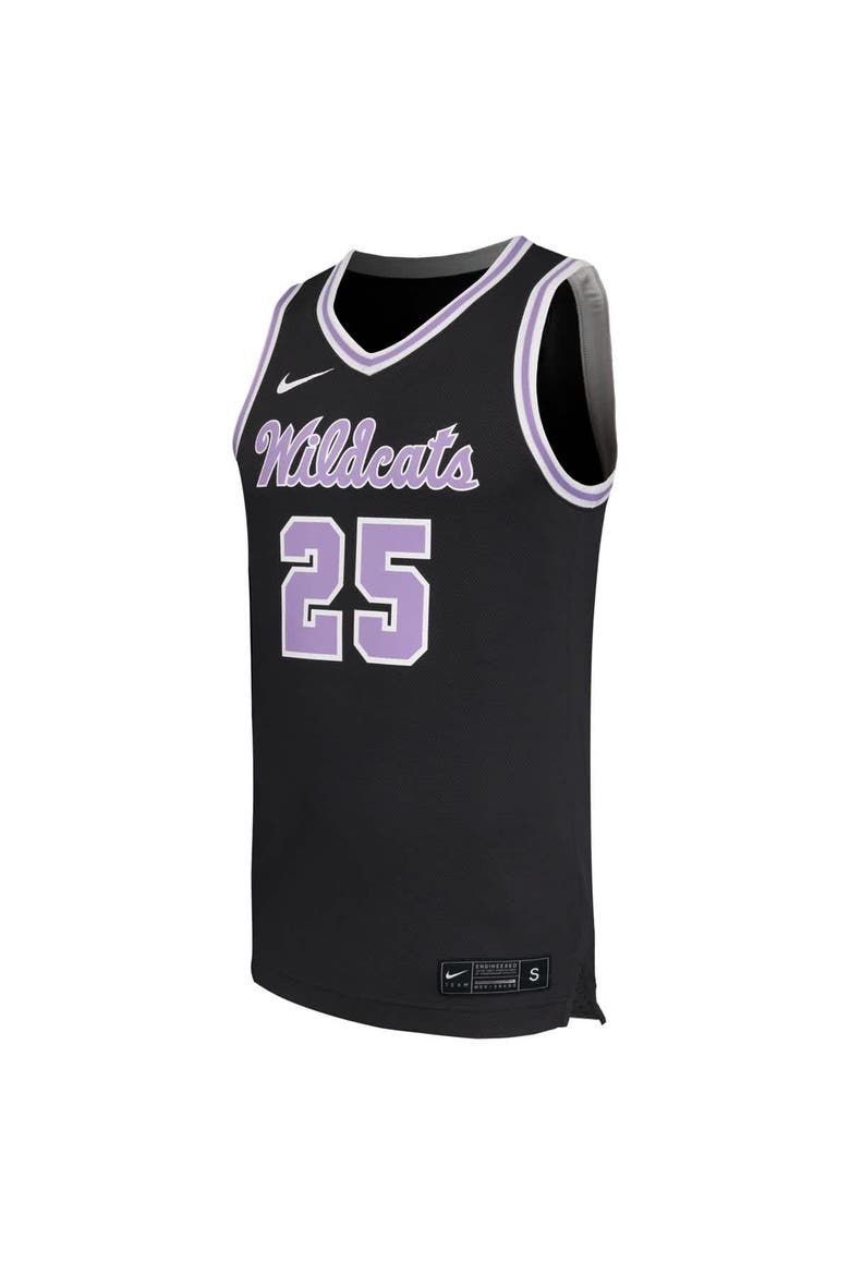Men's Nike #25 Black Kansas State Wildcats Replica Basketball Jersey, Alternate, color, Black
