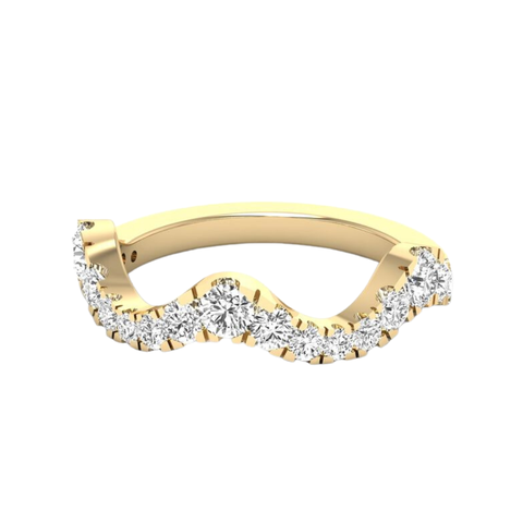 Wave Lab Diamond Band in 14K