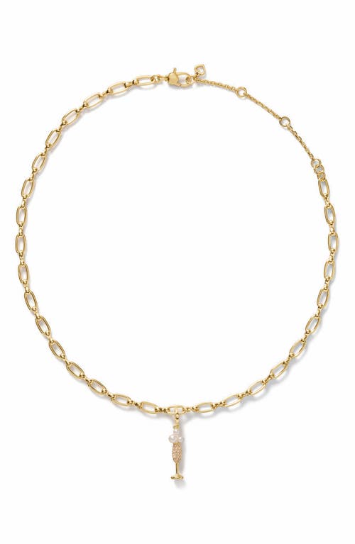 Kate Spade New York Champagne Charm Pendant Necklace In Gold