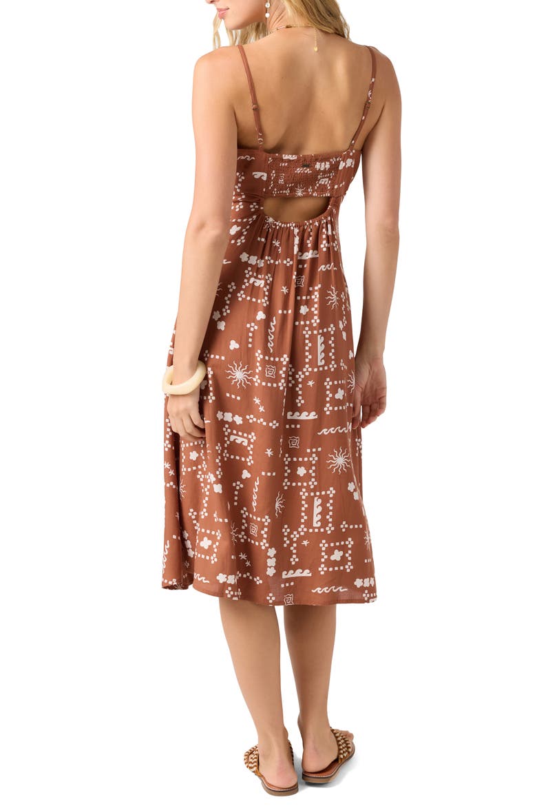 Darleen Print Sundress, Alternate, color, RUSTIC BROWN
