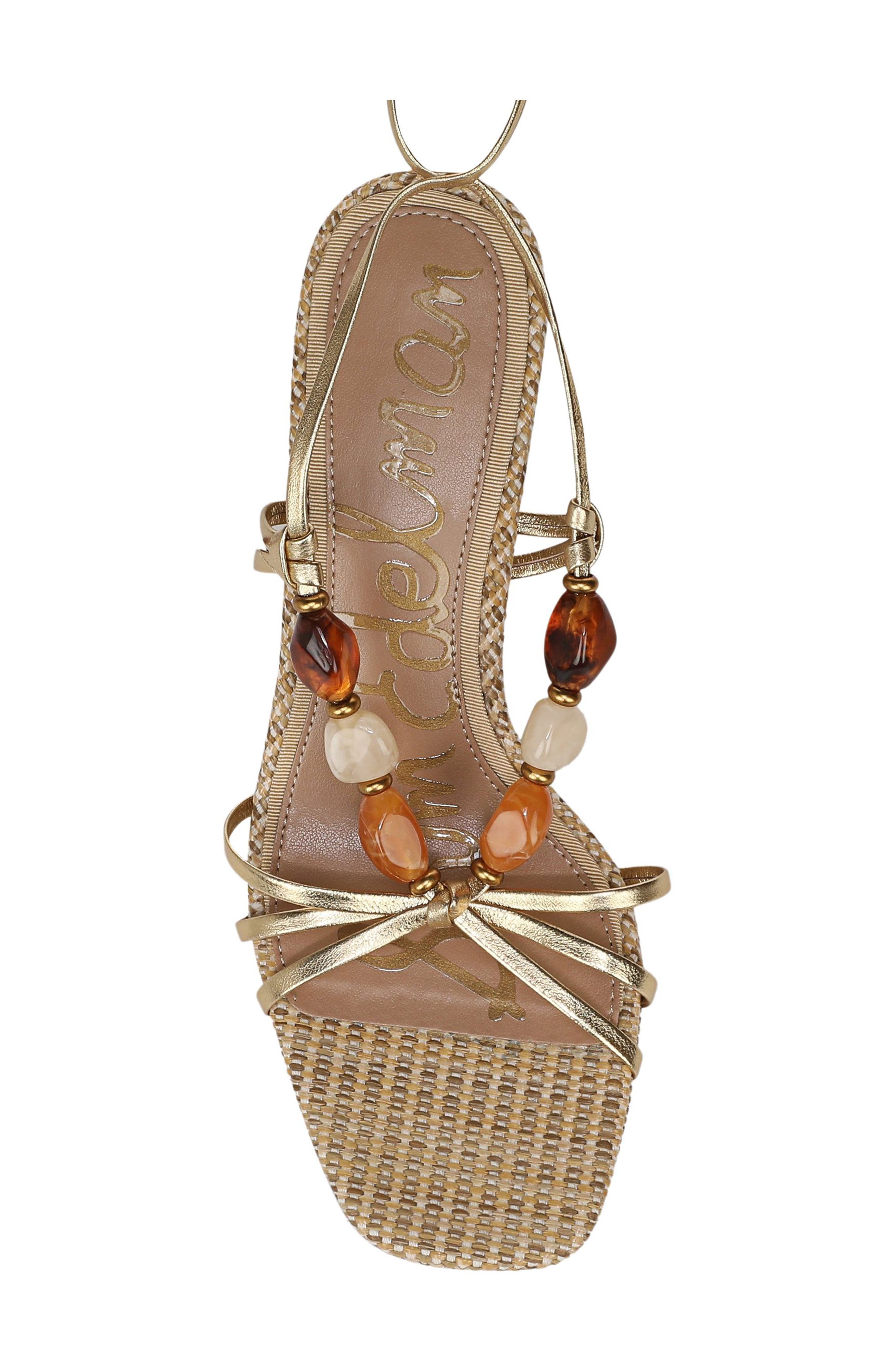 Paloma Ankle Wrap Sandal, Alternate, color, AMBER GOLD