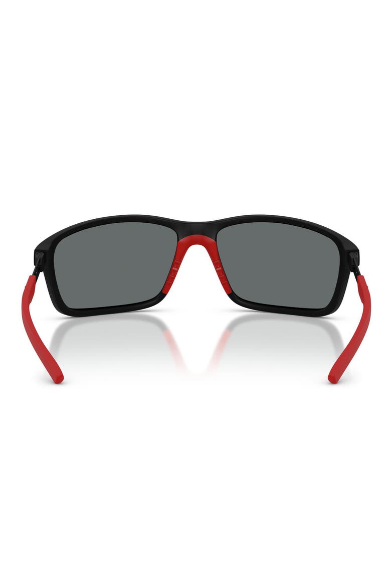 65mm Oversize Polarized Pillow Sunglasses, Alternate, color, MATTE BLACK / POLAR GREY