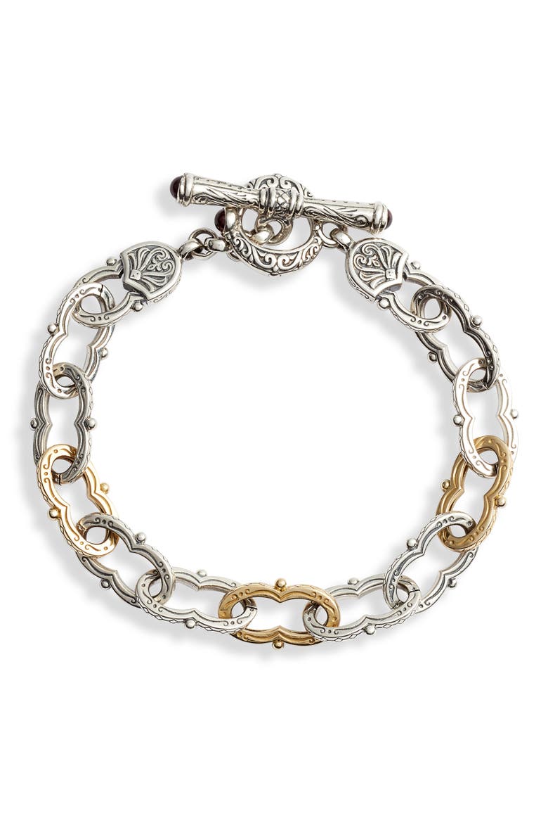 Kleos Two-Tone Chain Link Toggle Bracelet, Main, color, SILVER/ GOLD