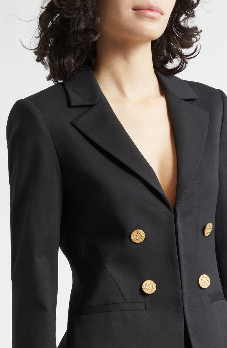 Alice + Olivia Mya Pleated Blazer Dress, Alternate, color, Black