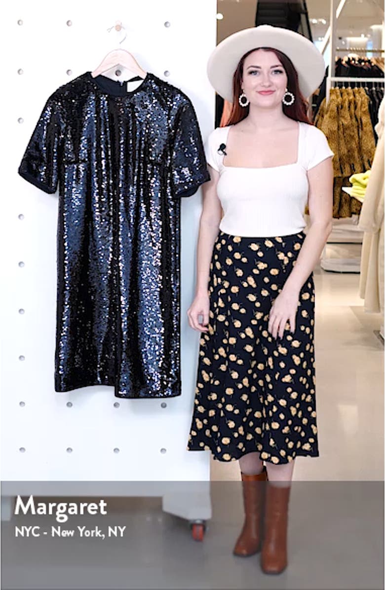 Dettia Short Sleeve Sequin Shift Dress, sales video thumbnail