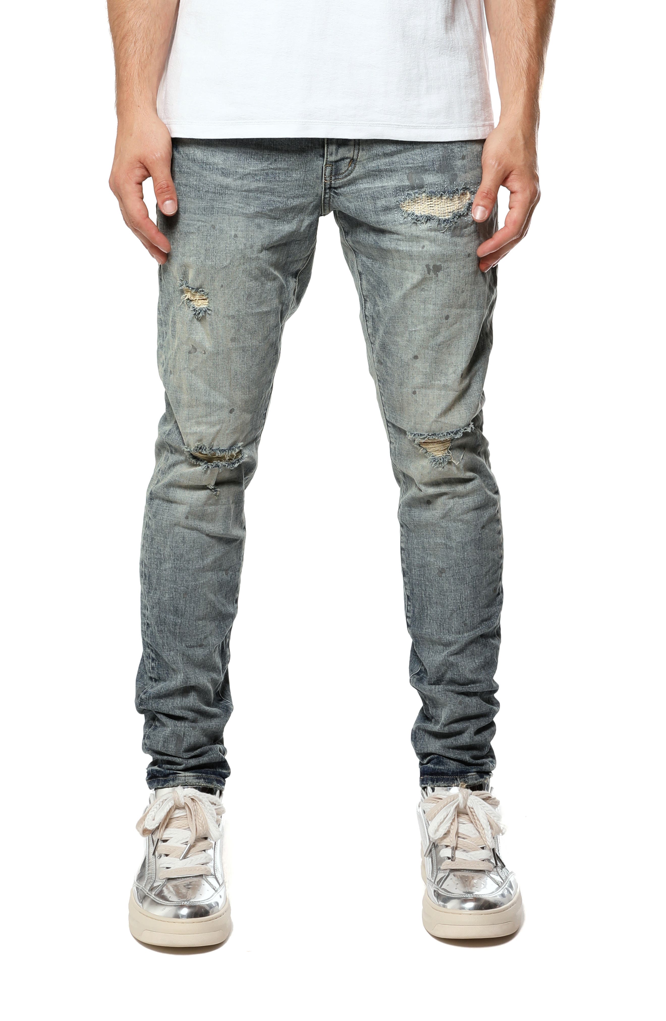 PURPLE BRAND P001 Jacquard Monogram Skinny Jeans | Nordstrom
