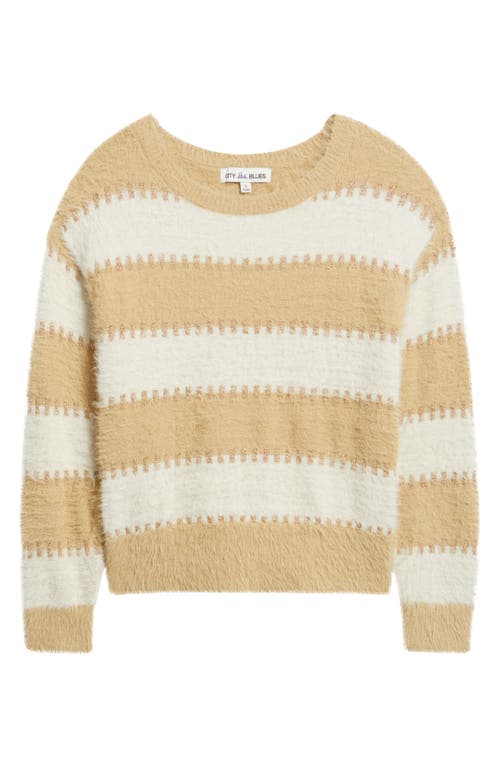 City Blues Stripe Metallic Boat Neck Sweater