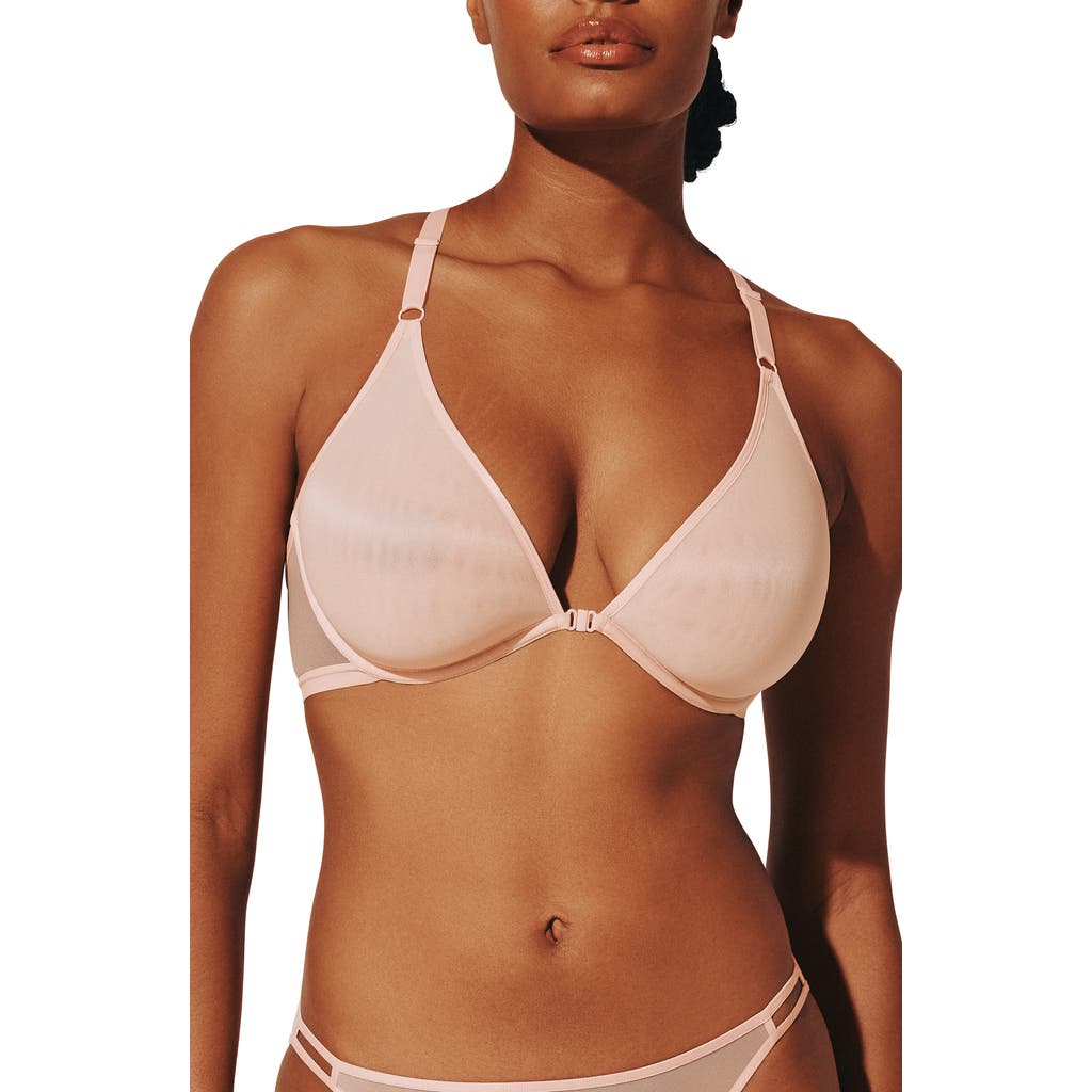 Thirdlove Bare Underwire Front Clasp Mesh Spacer Bra In Pink