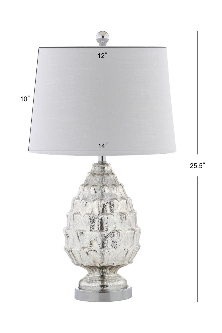 Artichoke 25.5" Glass LED Table Lamp, Mercury Silver, Alternate, color, Mercury Silver