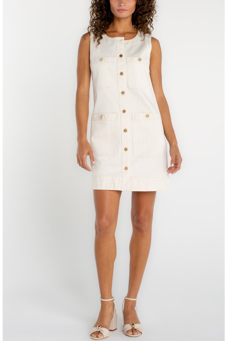 Patch Pocket Shift Dress, Main, color, NAUTICAL STRIPE