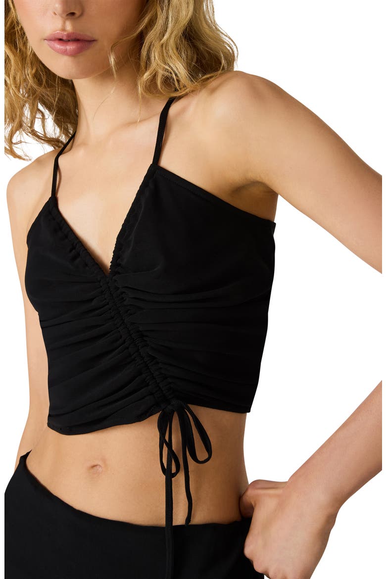 Jude Tie Front Crop Camisole, Alternate, color, BLACK
