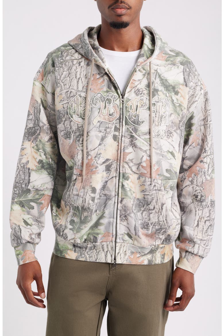 Gothic Camo Full Zip Hoodie, Alternate, color, DUSTY VINTAGE WOOD CAMO