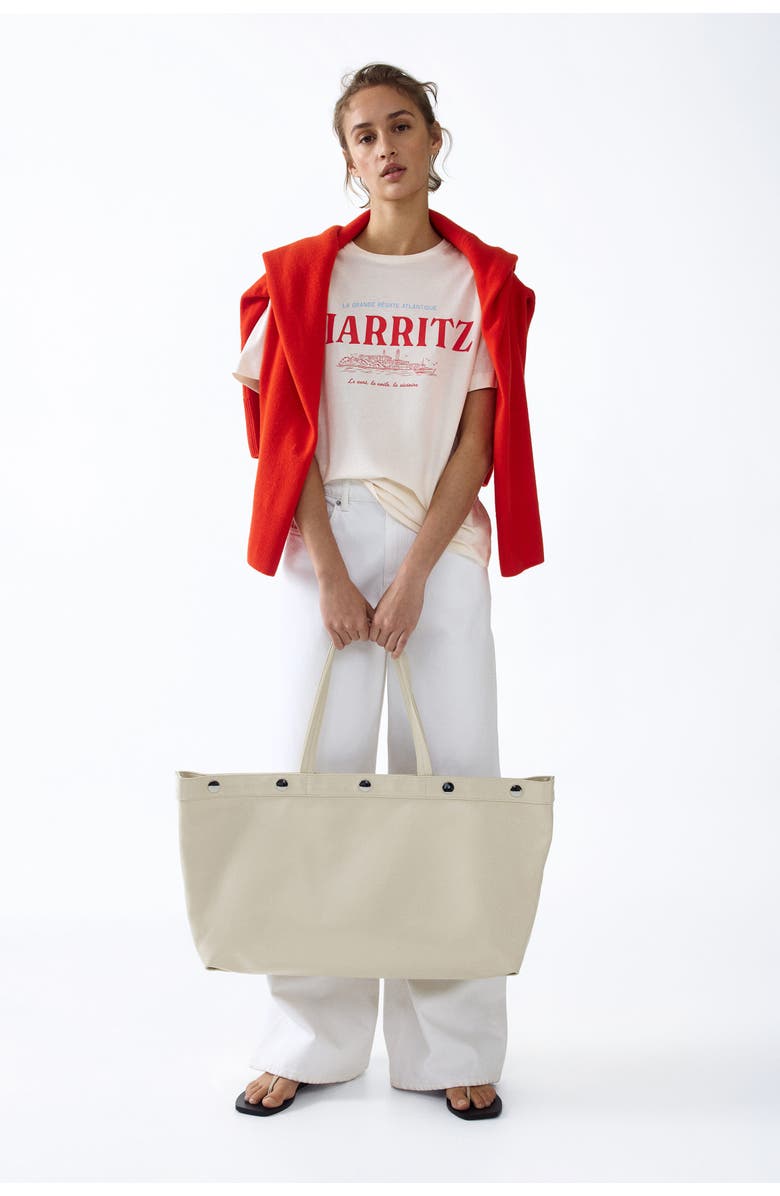 H&M Printed t-shirt, Alternate, color, Cream/Biarritz