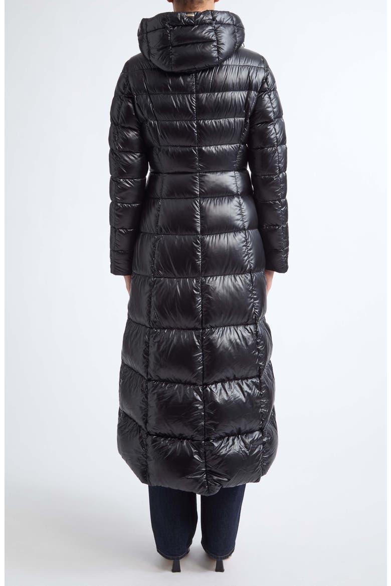 Ultralight Fitted Nylon Maxi Down Coat, Alternate, color, 9300 BLACK