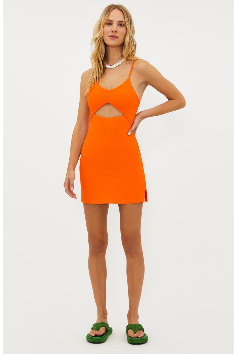 Jewel Cutout Minidress, Alternate, color, SUNSHINE HAZE WAFFLE
