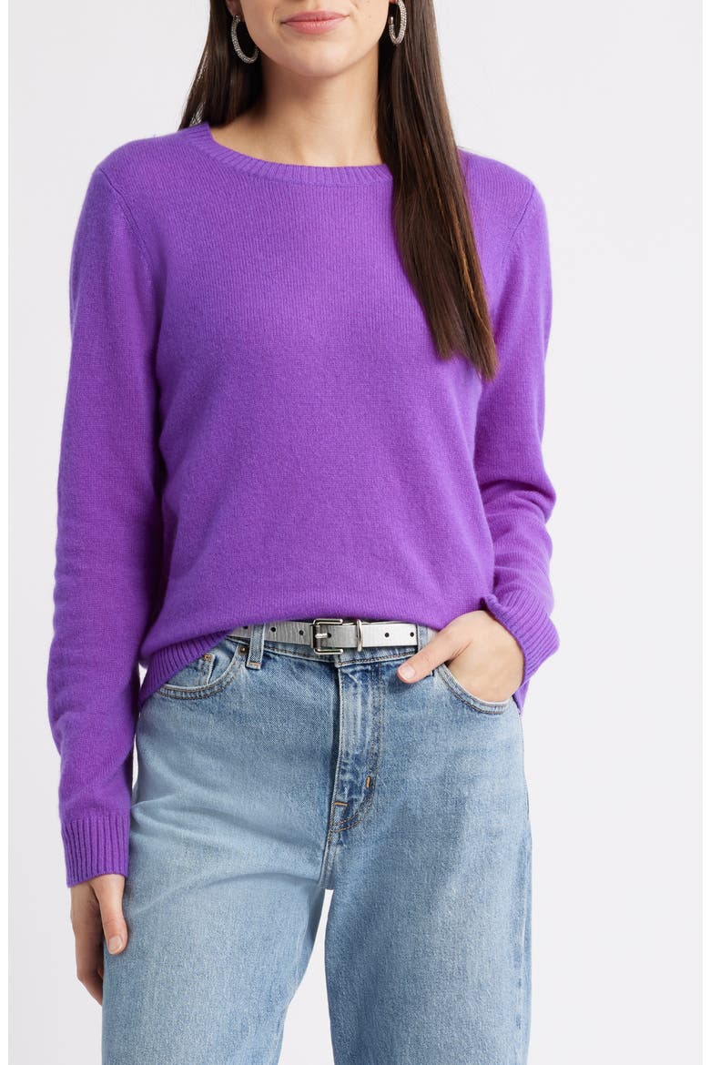 Cashmere Crewneck Sweater, Main, color, PURPLE TILANDIA