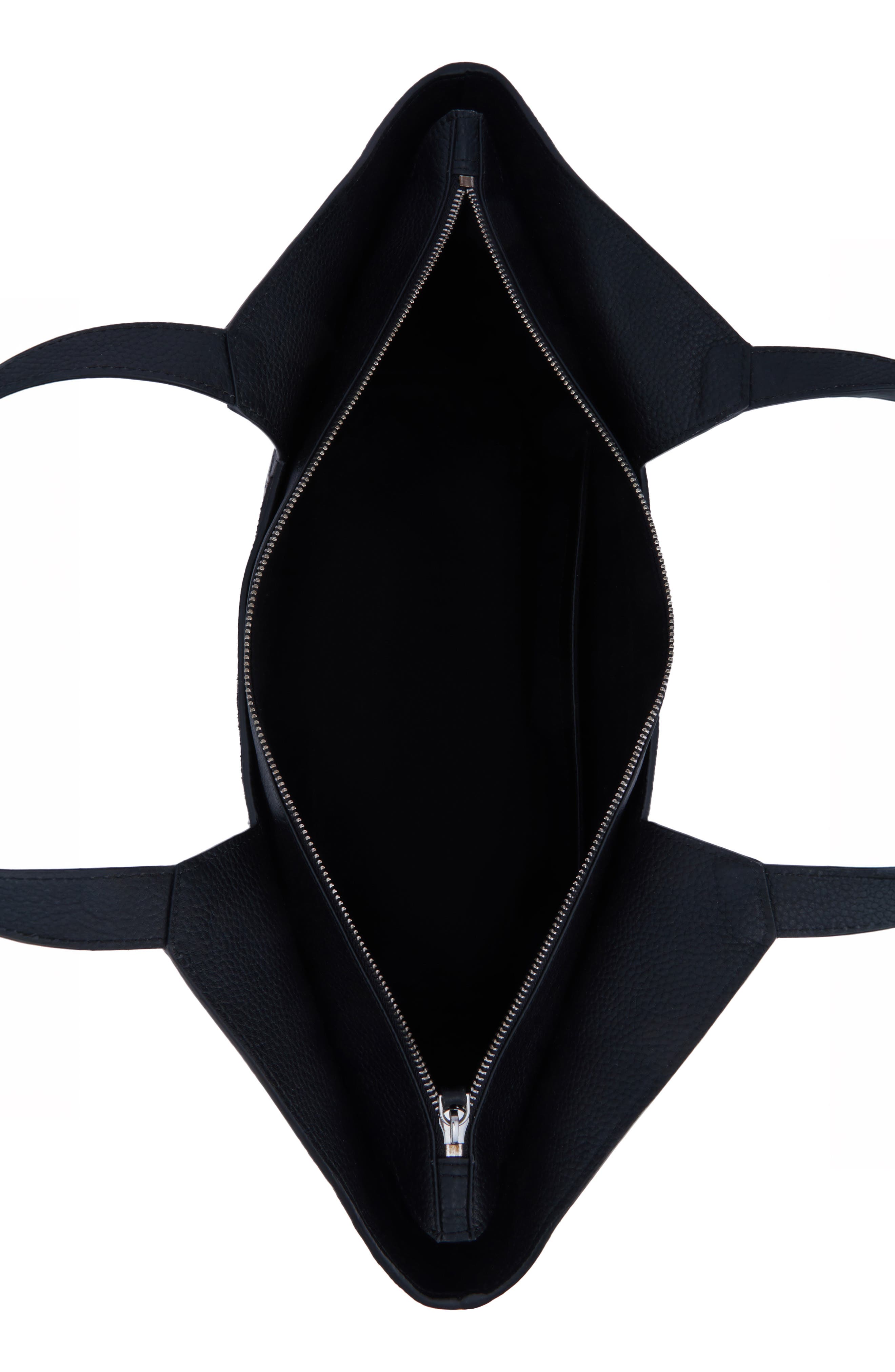 Melina Pebble Leather Tote, Alternate, color, BLACK