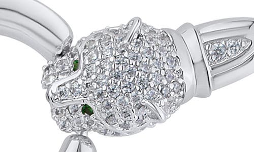 Kenneth Jay Lane Pavé Cubic Zirconia Panther Head Circle Pendant Necklace