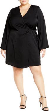 City Chic Veronika Long Sleeve Wrap Dress