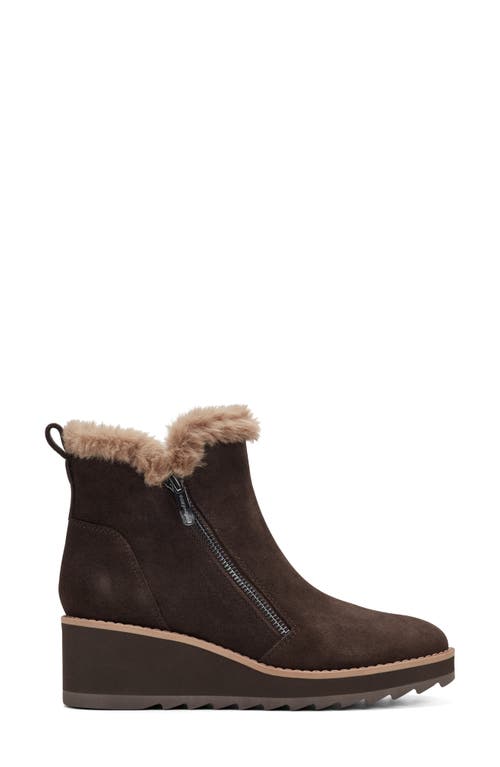 Easy Spirit Jane Faux Fur Lined Wedge Bootie In Brown