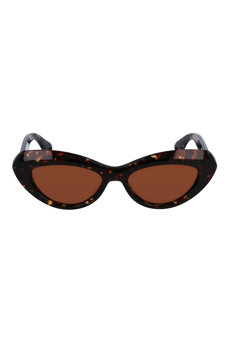 53mm Cat Eye Sunglasses, Main, color, DARK HAVANA