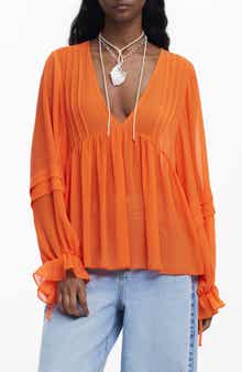 Desigual Balloon Sleeve Semisheer Top