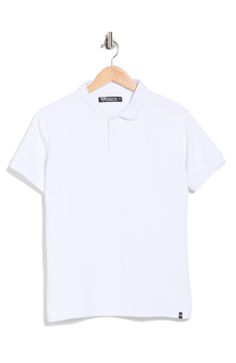 T.R. PREMIUM Modern Fit Textured Polo, Main, color, White