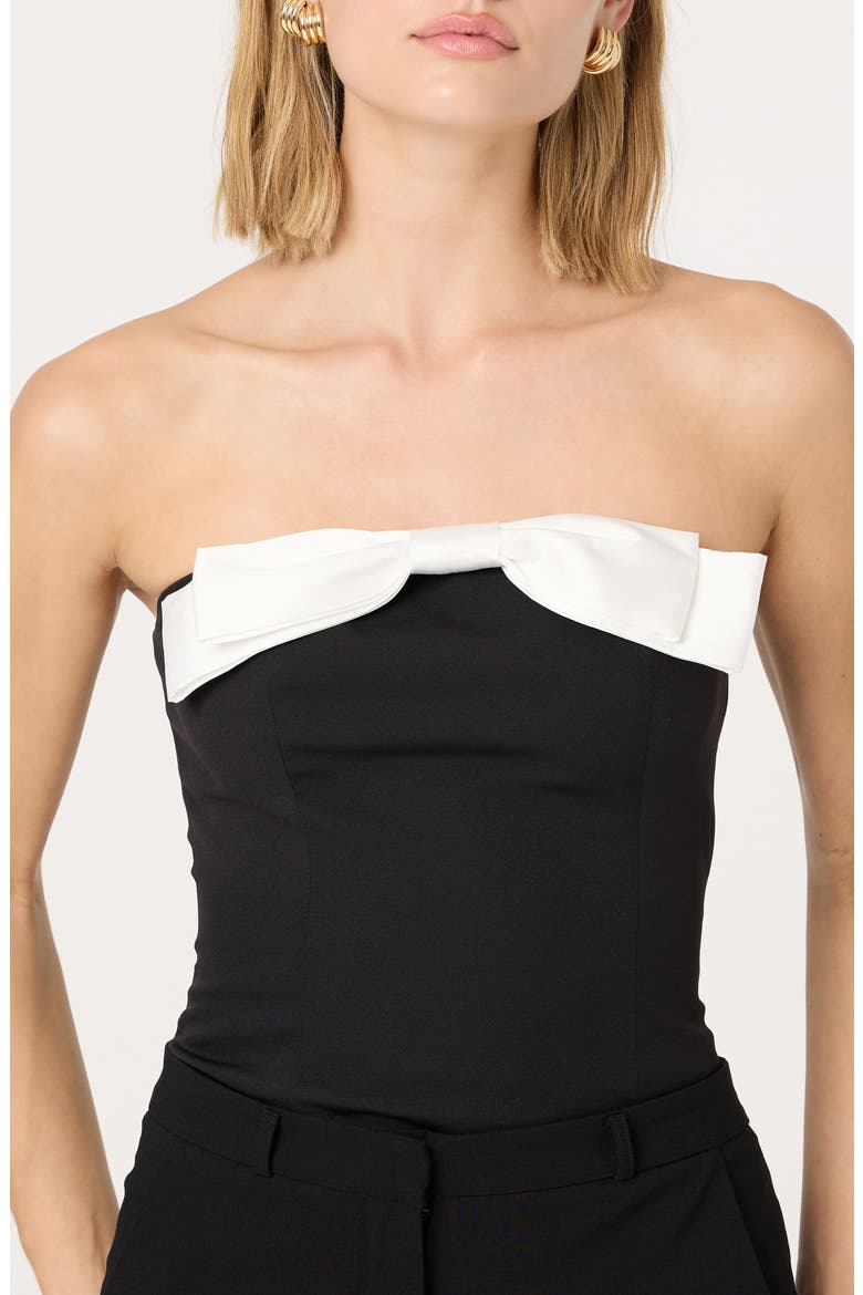 Bow Detail Tube Top, Alternate, color, BLACK