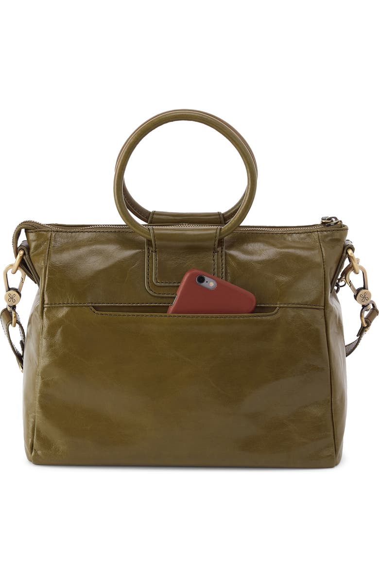 HOBO Medium Sheila Leather Satchel, Alternate, color, Olive Veil