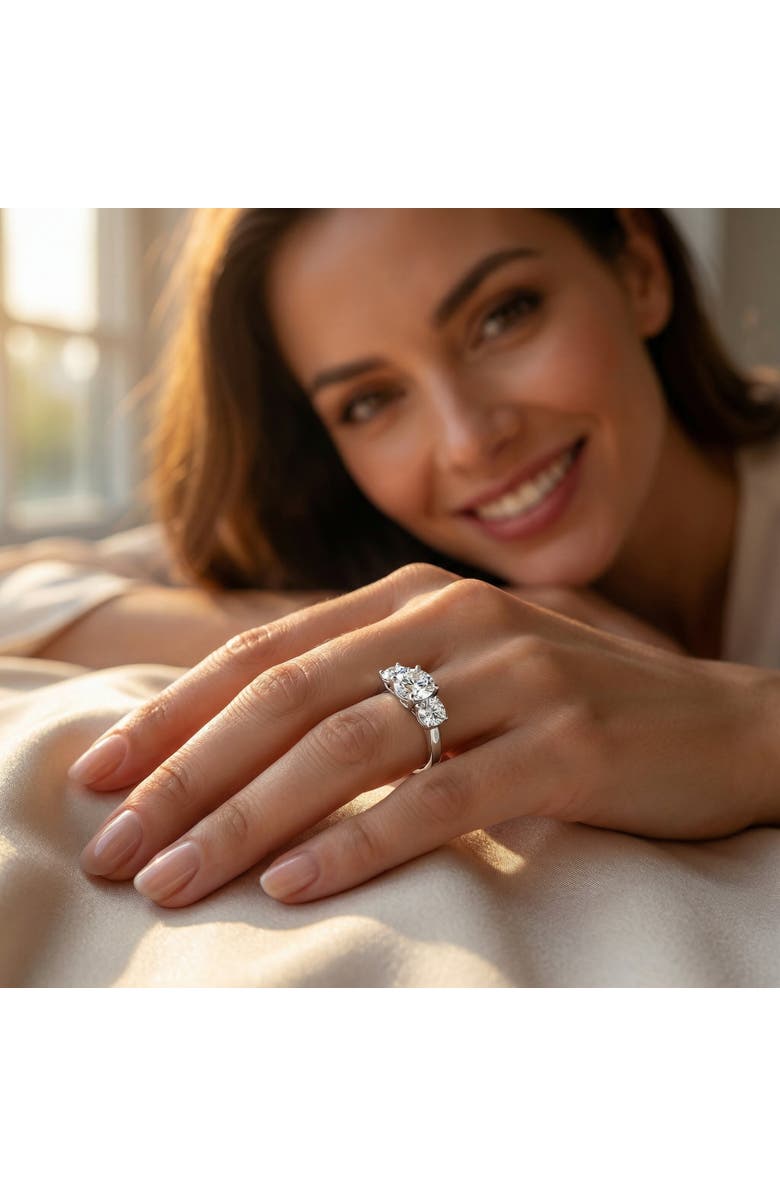 Bliss Diamond 5 1/2Ct Three Stone Lab Grown Diamond Engagement Ring or Gold, Alternate, color, 10K White Gold
