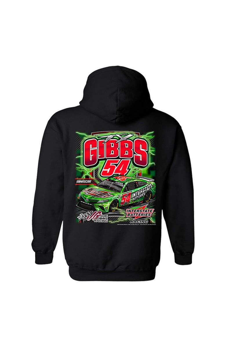 JOE GIBBS RACING TEAM COLLECTION Men's Joe Gibbs Racing Team Collection Black Ty Gibbs Interstate Batteries Car Pullover Hoodie, Alternate, color,