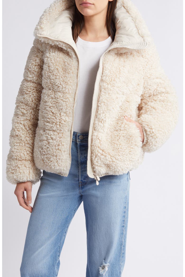 Kennie Insulated Faux Shearling Jacket, Alternate, color, SHORE BEIGE