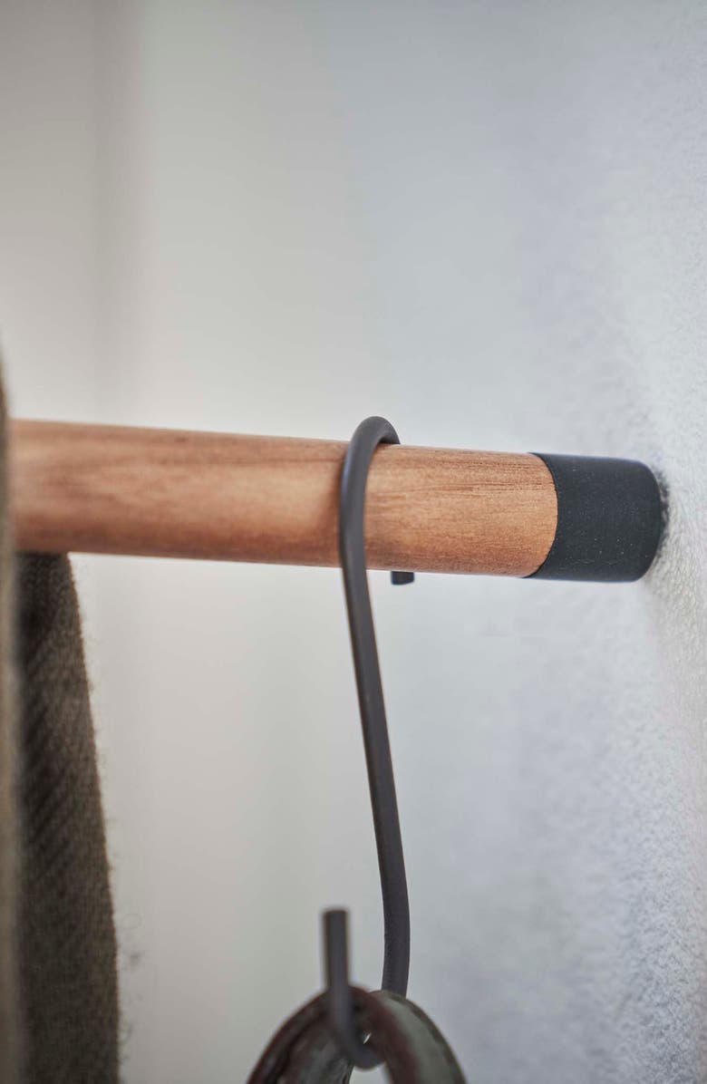 Yamazaki Leaning Corner Coat Hanger, Alternate, color, Black