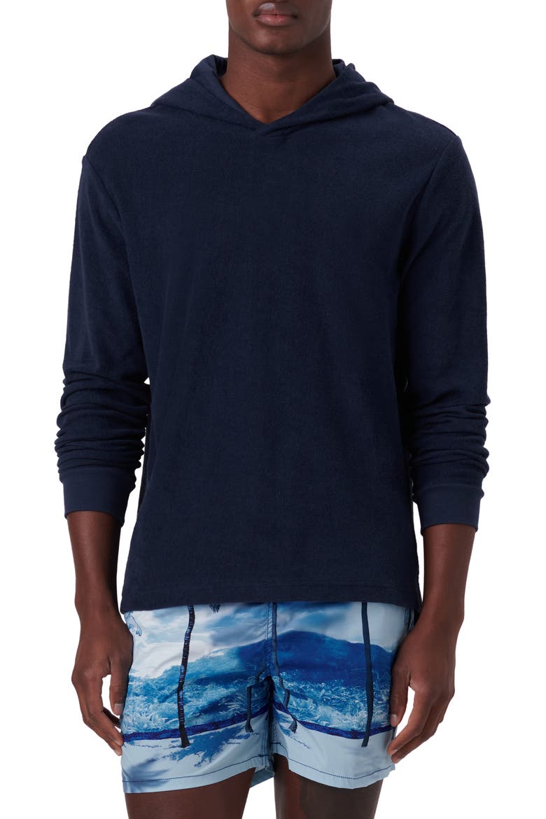 Cotton French Terry Hoodie, Main, color, NAVY