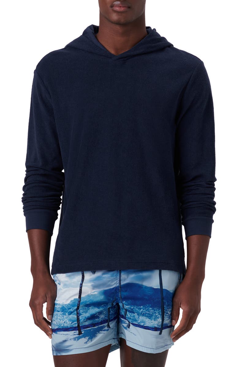 Bugatchi Cotton French Terry Hoodie, Main, color, 